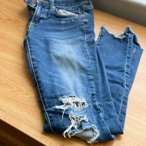 Ripped patch jeans